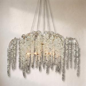 Cascading Crystal Branch Six-Light Chandelier