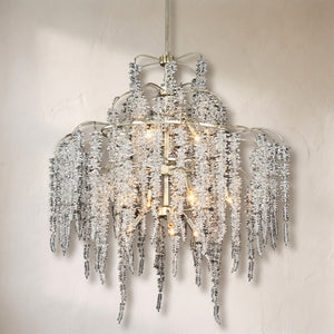 Cascading Crystal Branch Twelve-Light Chandelier