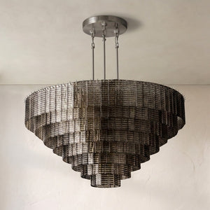 Cascading Smoke Glass Drum Chandelier - view 5
