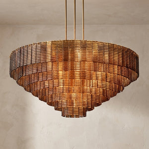 Cascading Smoke Glass Drum Chandelier - view 10