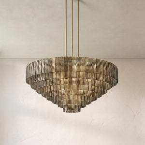 Cascading Smoke Glass Drum Chandelier - view 11