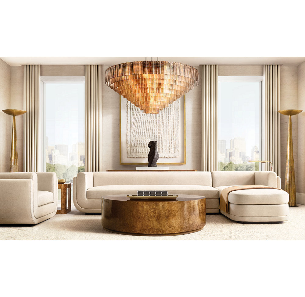 Cascading Smoke Glass Drum Chandelier - view 8