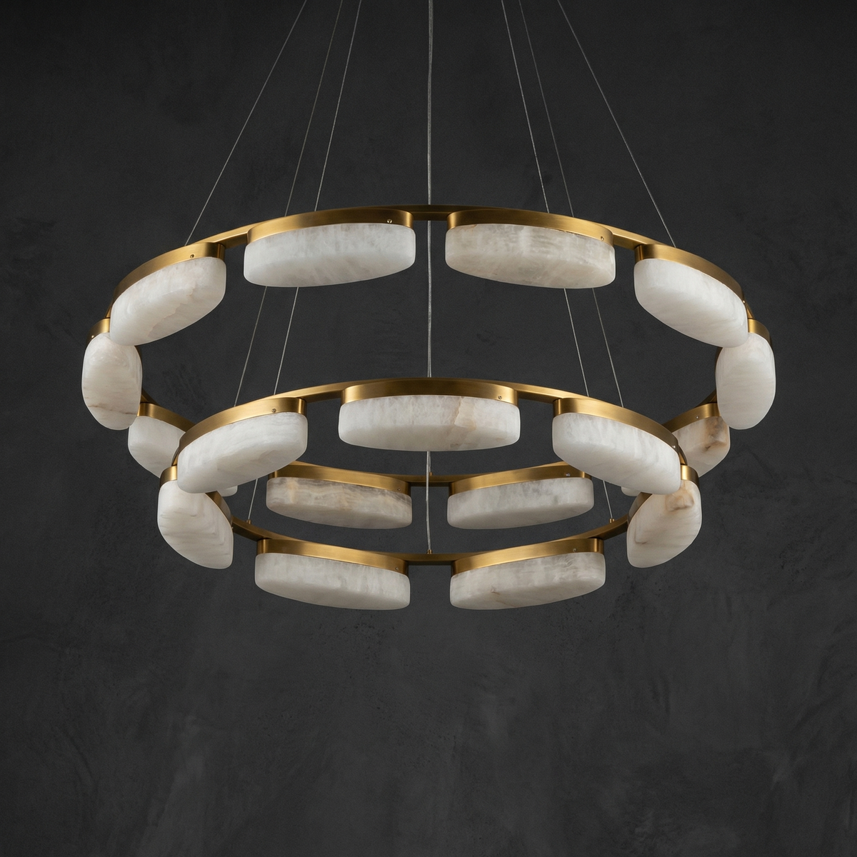 Amara Modern Ring Alabaster Chandelier - view 2