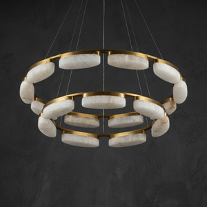 Amara Modern Ring Alabaster Chandelier - view 2