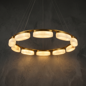Amara Modern Ring Alabaster Chandelier