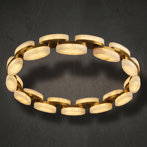 Alabaster Round Chandelier in polished