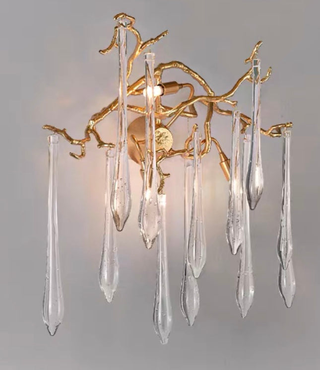 Branch Crystal Drops Chandelier in French Style with Copper Gold Finish for Dining and Living Room Ceiling - view 15