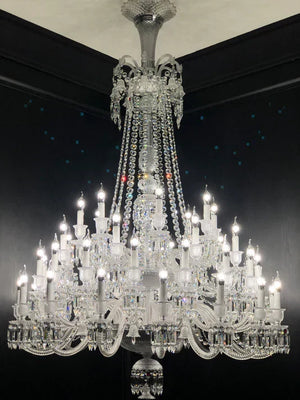 Light Luxury Classic Long Version Tiered Candle Light Crystal Chandelier for High-ceiling Rooms/Living Room - view 20