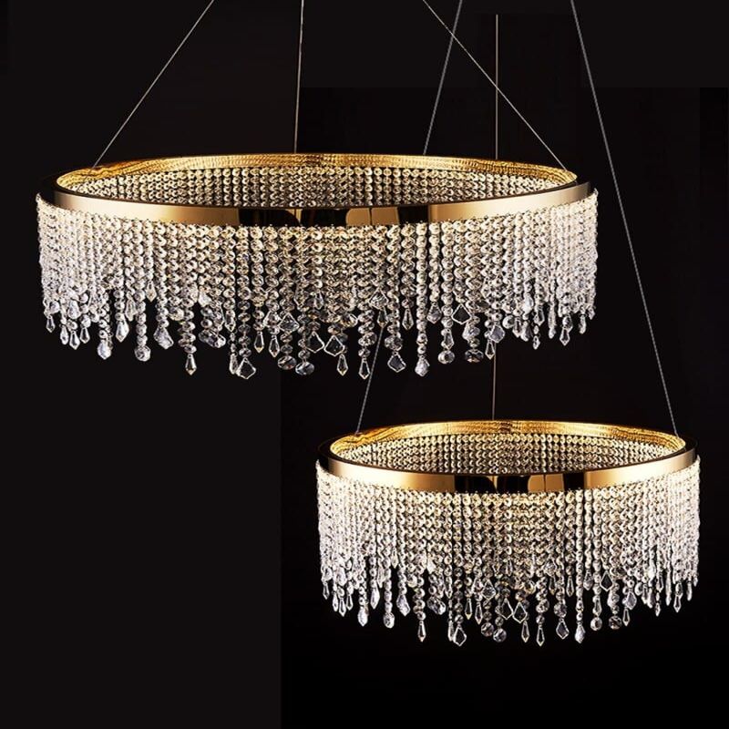 Modern Crystal Tassel Ring Chandelier - view 8