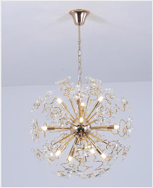 Faceted Crystal Petal Dandelion Chandelier 24" - view 13
