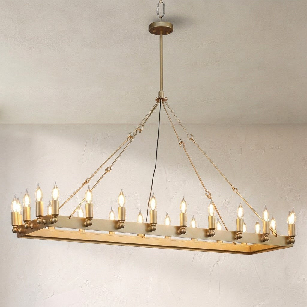 Celestine Vintage Candelabra Rectangular Chandelier