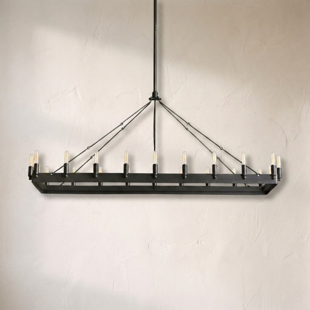 Celestine Vintage Filament Rectangular Chandelier