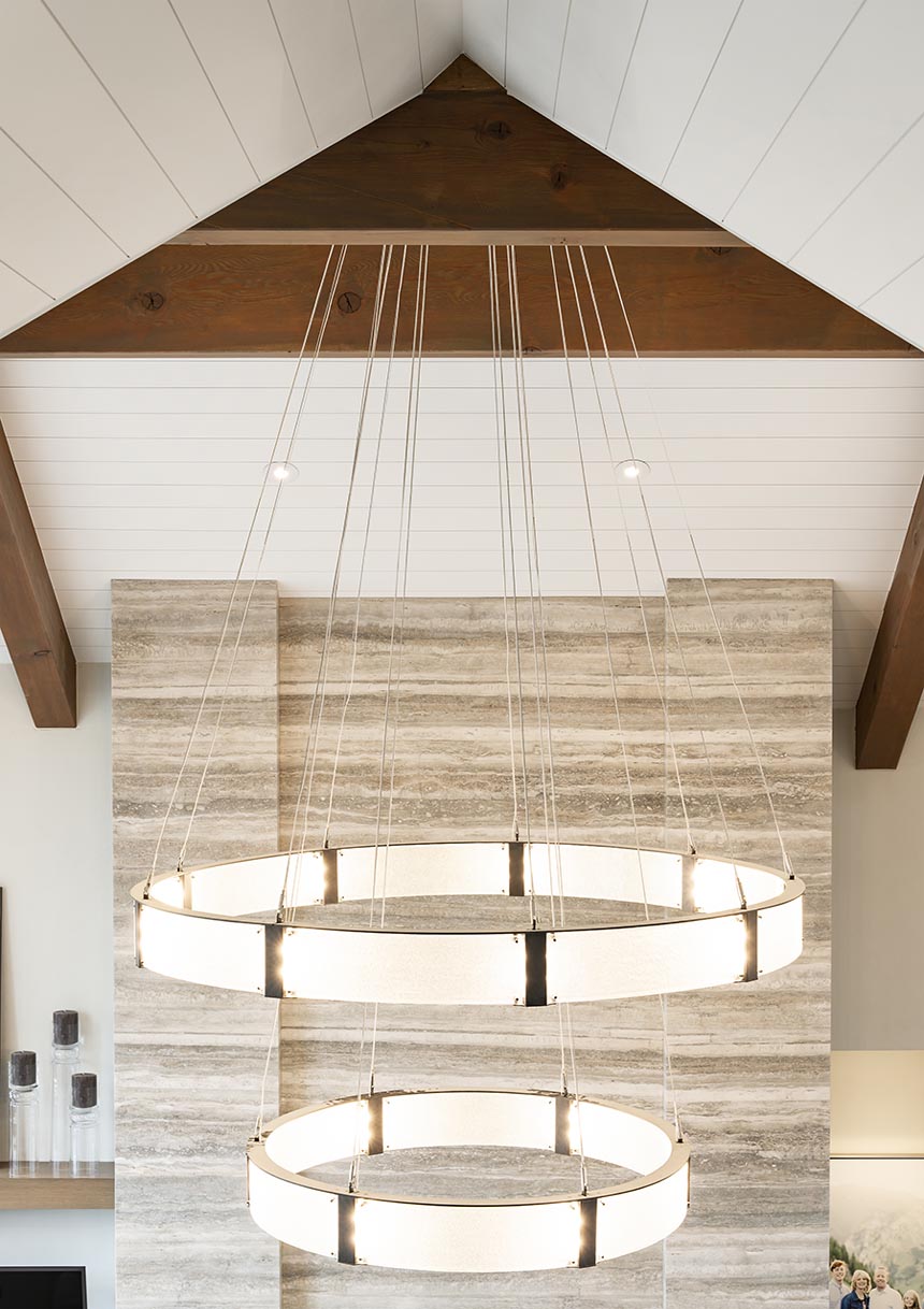 Modern Light Luxury Two-tier Glass Ring Chandelier - view 3