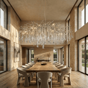 Lukas Oval Branching Brass Linear Teardrop Chandelier - view 10