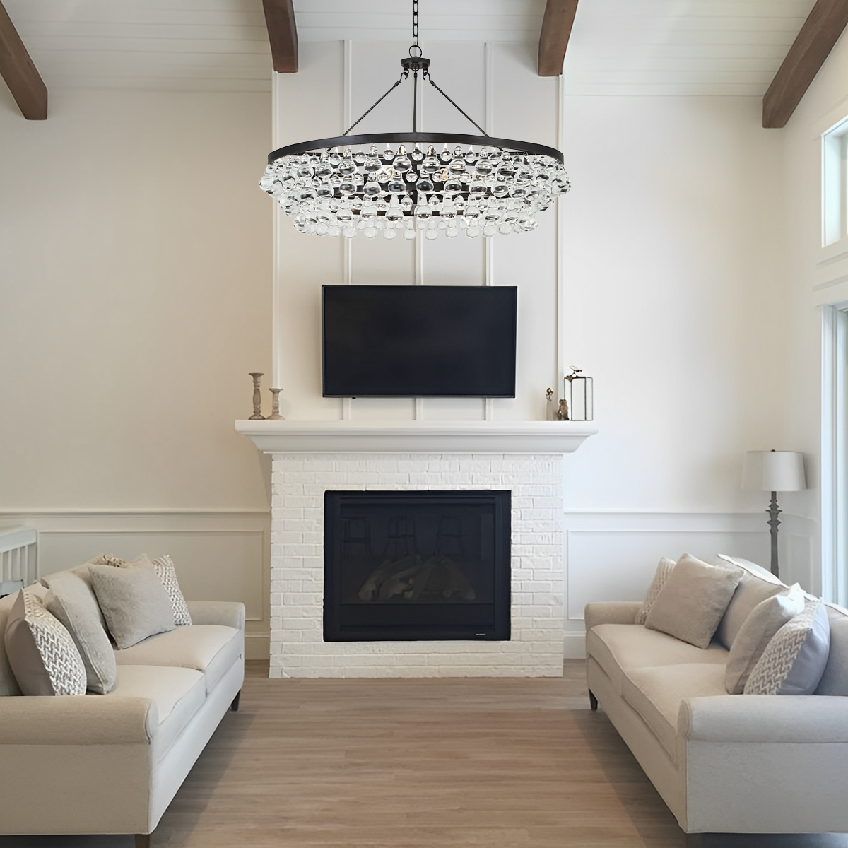 Bolzano Large Chandelier 35''W, crystal - view 2