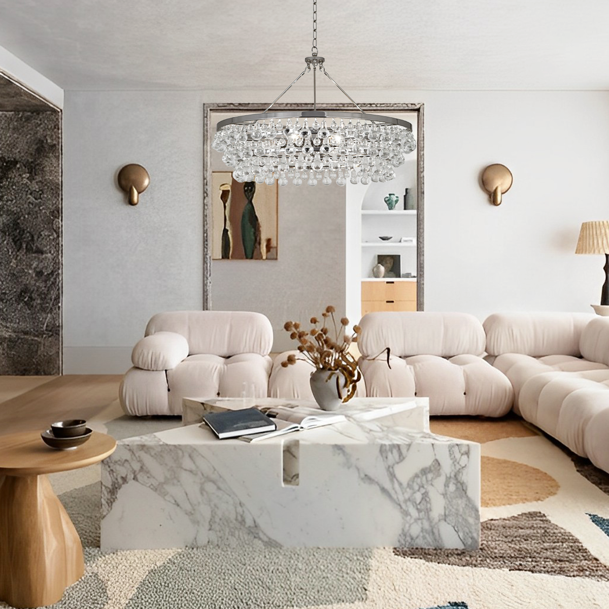 Bolzano Large Chandelier 35''W, crystal - view 3