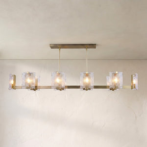 Claritas Ten-Light Horizontal Chandelier, Brass