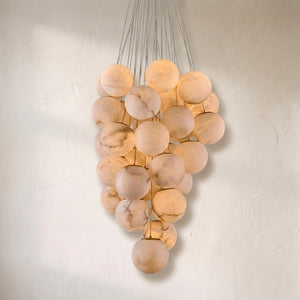 Cluster Alabaster Globe Chandelier - view 2