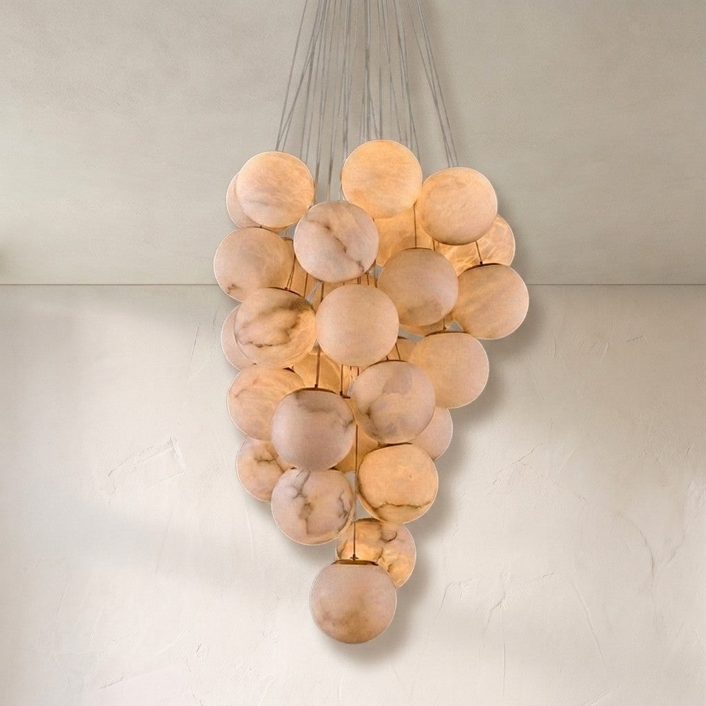 Cluster Alabaster Globe Chandelier