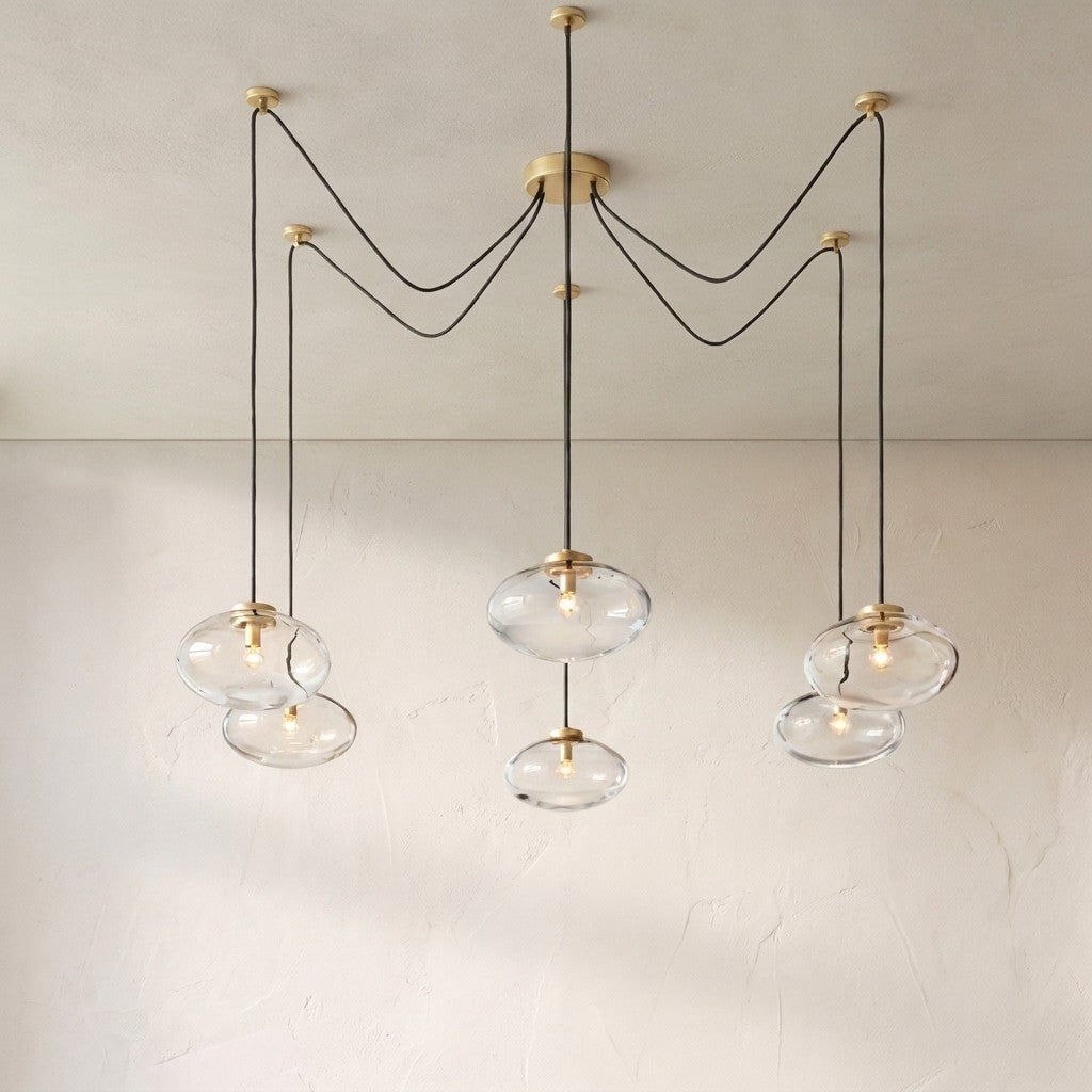 Coraline Clear Glass Suspended Chandelier 84"