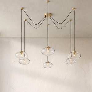 Coraline Clear Glass Suspended Chandelier 84"