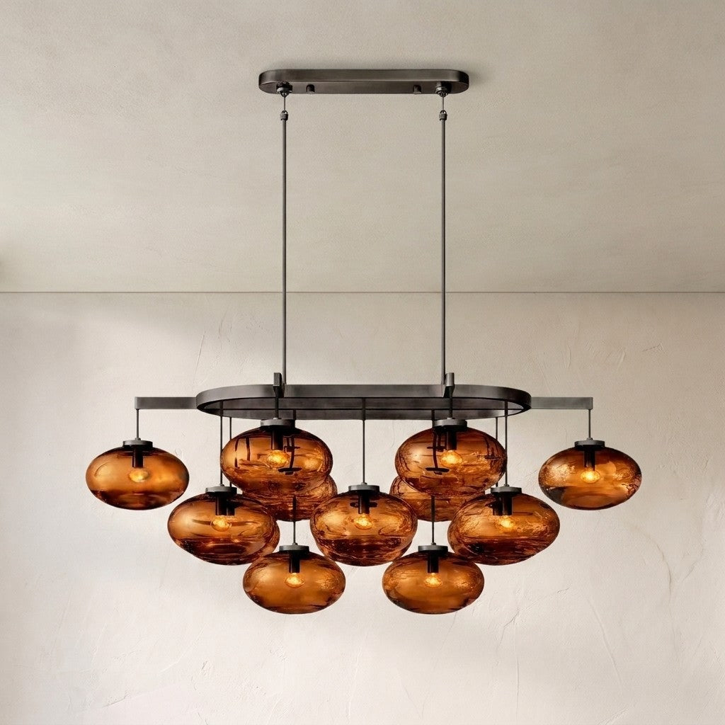 Coraline Smoke Glass Linear Chandelier 54"