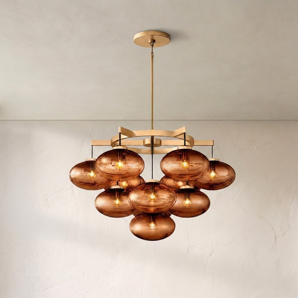 Coraline Smoke Glass Round Chandelier 36"