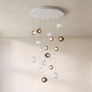 Cosmic Sphere Cascade Glass Chandelier