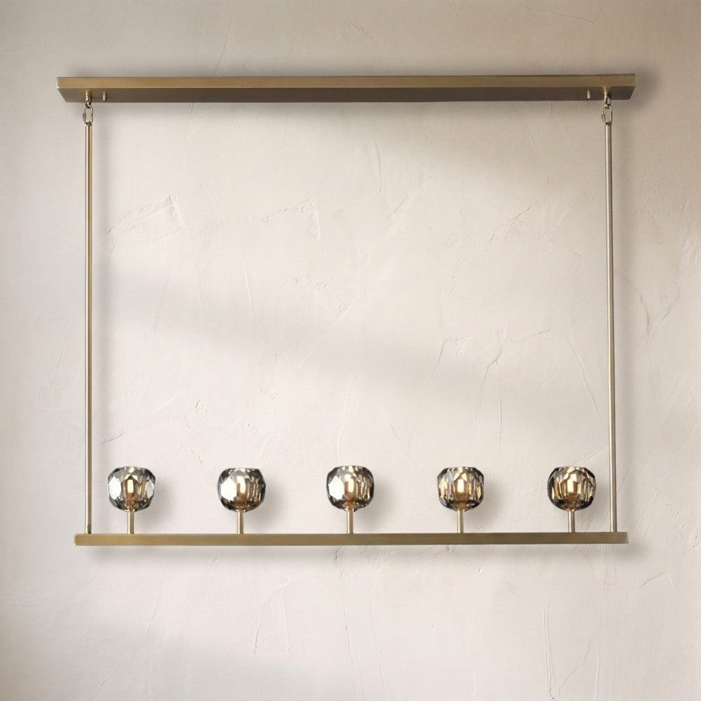 Crysball Glass Linear Chandelier 60"