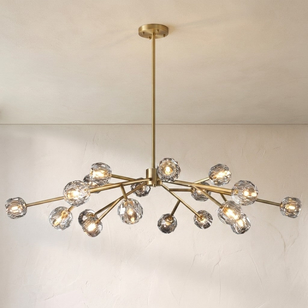 Crysball Glass Round Chandelier 72"