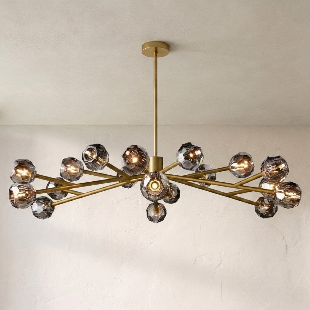 Crysball Glass Round Chandelier 72"