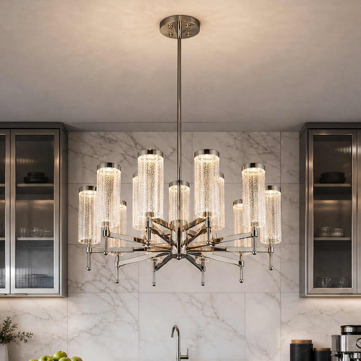 Crystalia Modern Sculptural Ring Chandelier - view 4