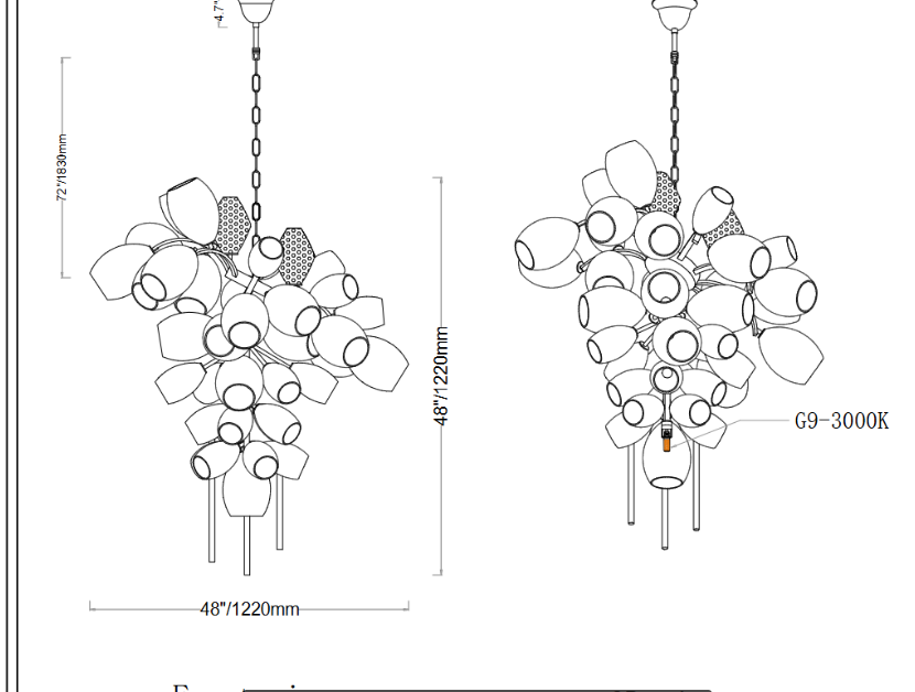 Britannica Chandelier - Custom size - view 2