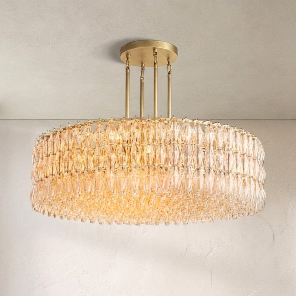 Cyra Clear Glass Round Chandelier 37"47"62"
