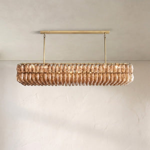 Cyra Glass Rectangular Chandelier 74"