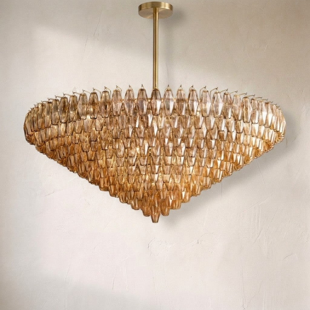 Cyra Glass Tiered Round Chandelier 37"D 47"D 62"D