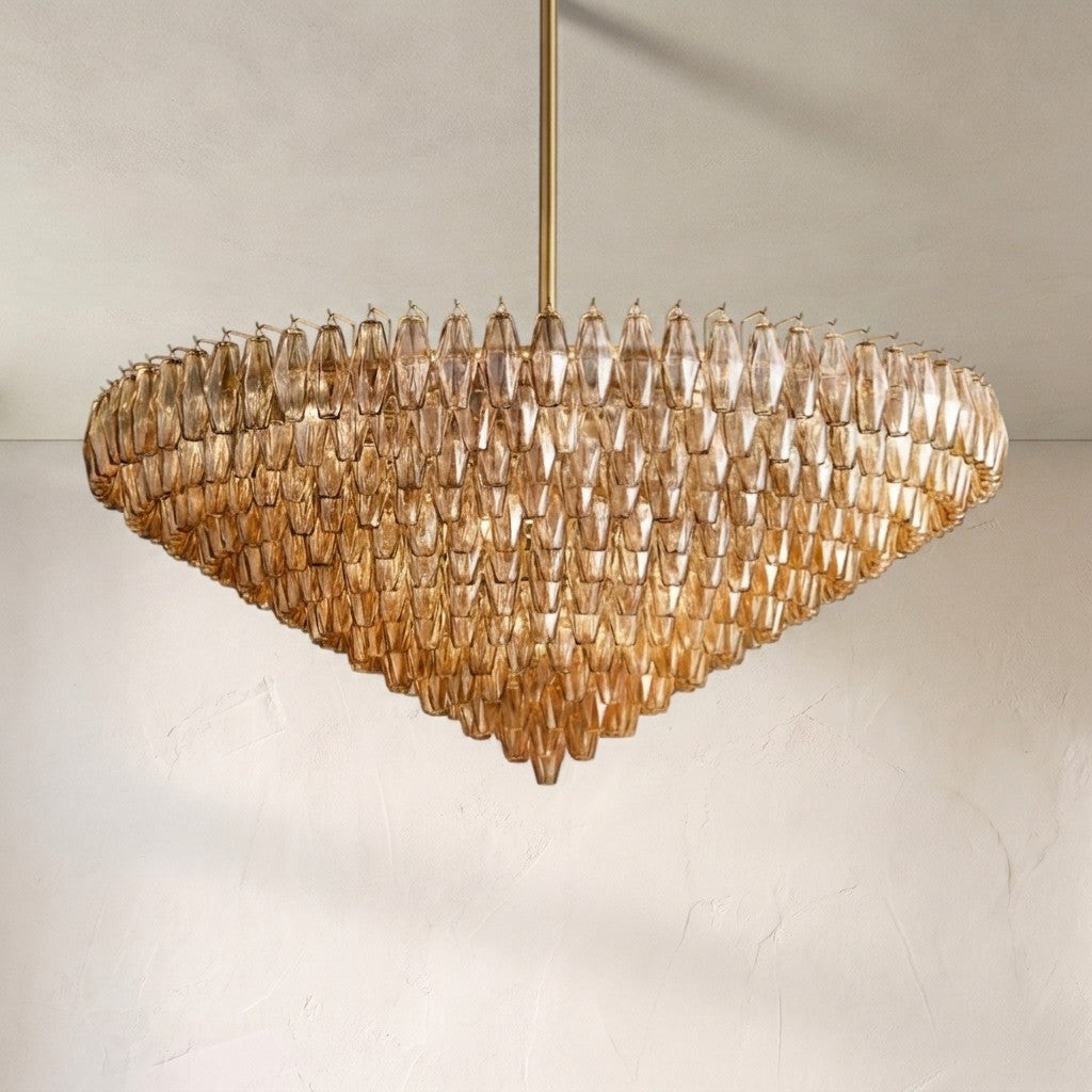 Cyra Glass Tiered Round Chandelier 37"D 47"D 62"D