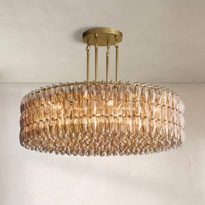 Cyra Smoke Glass Round Chandelier 37"47‘’62‘’