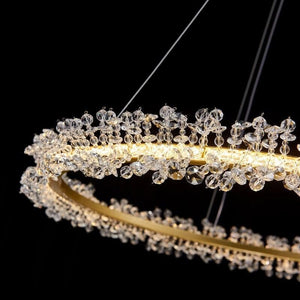 Exquisite Ring Crystal Golden Round Chandelier - view 6