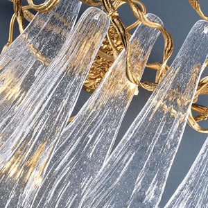 Flake Long Crystal Branch Brass Wall Sconce - view 7