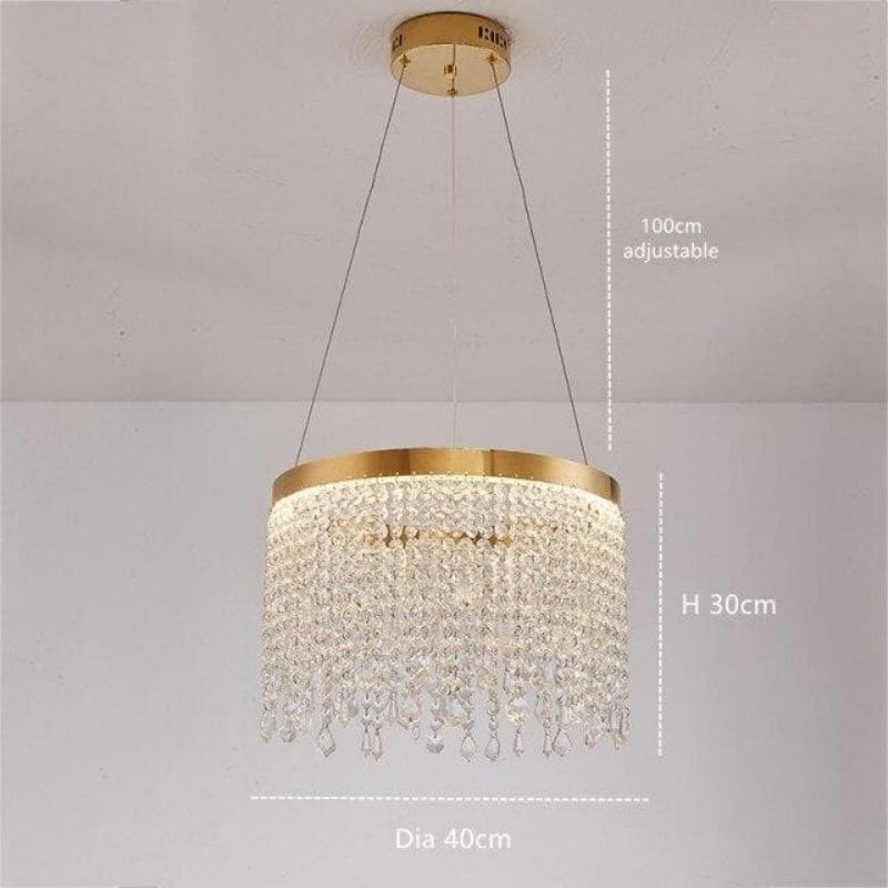 Modern Crystal Tassel Ring Chandelier - view 9