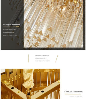 Modern Luxury Crystal Light Rod Chandelier - view 6