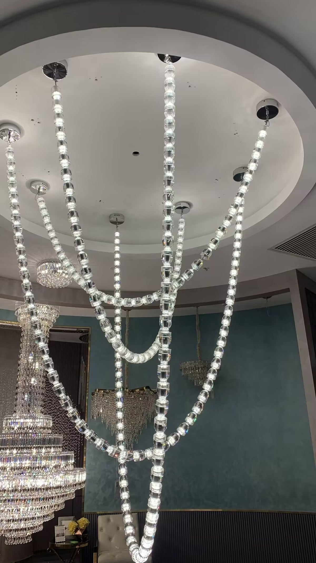 Modern Crystal Bullet  Necklace Chain Chandelier for Living Room/Staircase/Foyer/Hotel/Restaurant - view 3