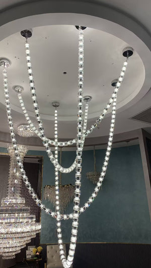 Modern Crystal Bullet  Necklace Chain Chandelier for Living Room/Staircase/Foyer/Hotel/Restaurant - view 3