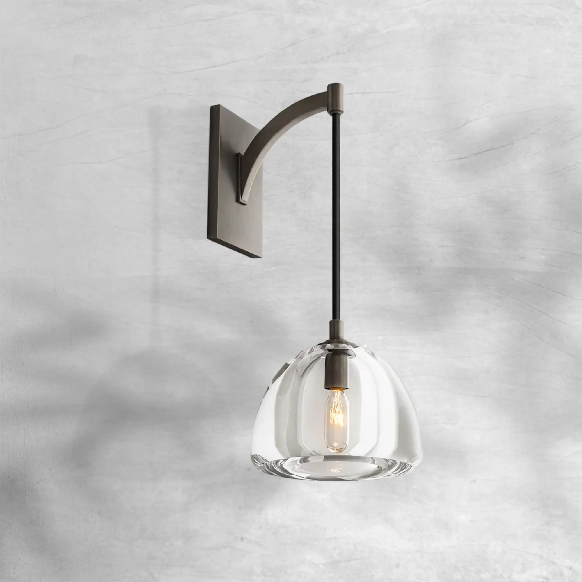 Haloid Modern Glass Wall Sconce