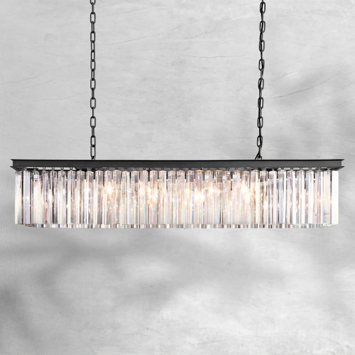 Riel Rectangular Crystal Chandelier 49" - view 2
