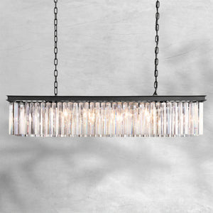 Riel Rectangular Crystal Chandelier 49" - view 2