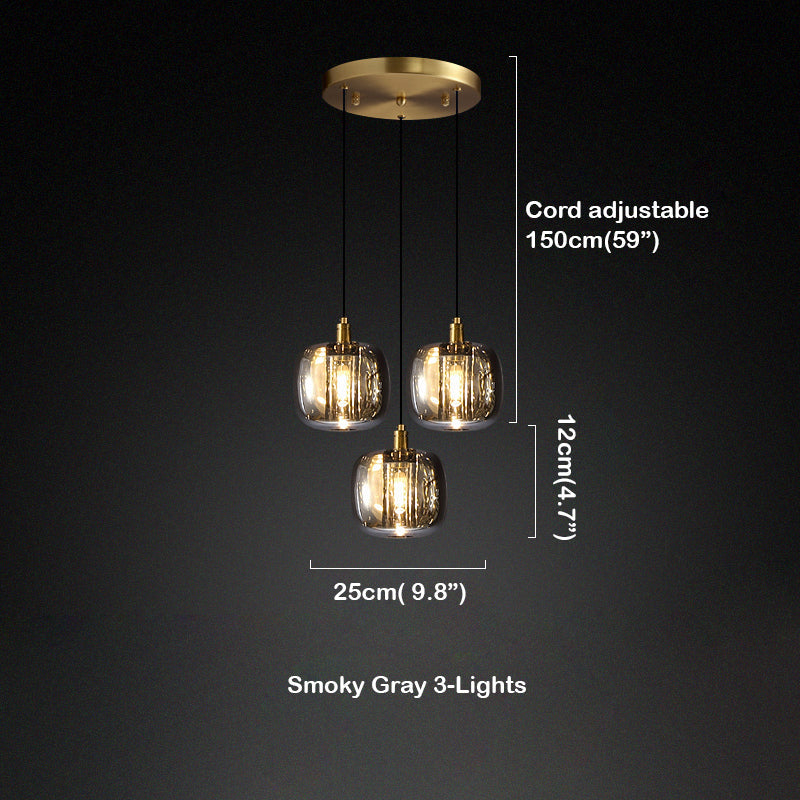 Bedroom Pendant Lighting Smoke Grey Clear Color - view 9