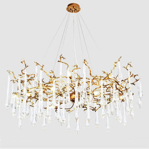 Arcadia Branch Postmodern Long Teardrop Brass Chandelier Gold - view 5
