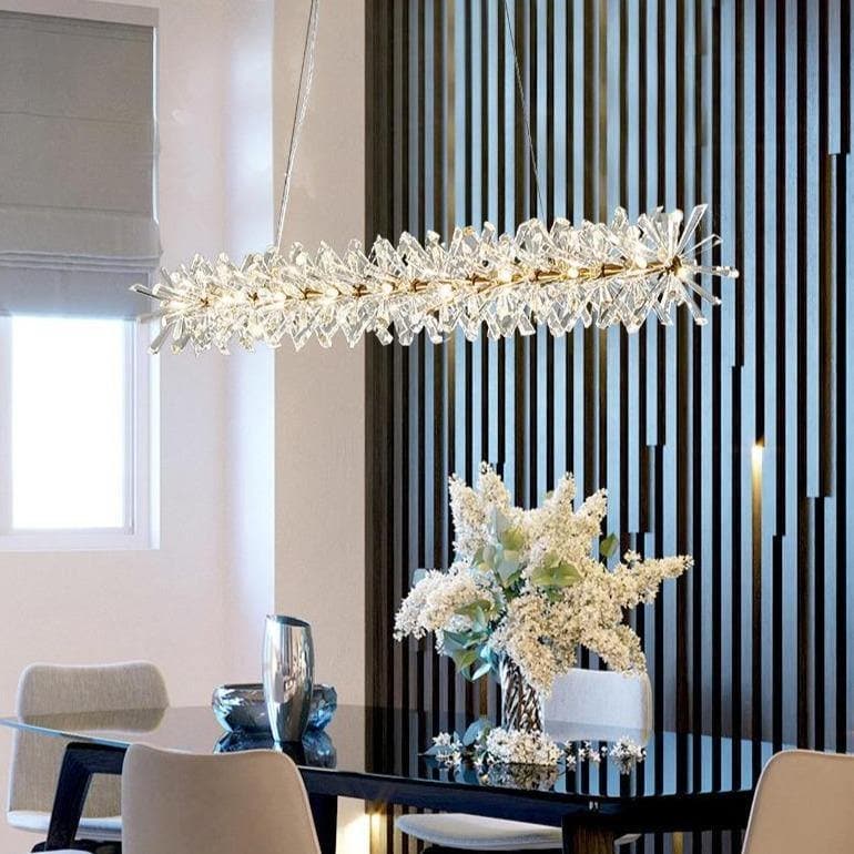 Modern Stylish Long Crystal Chandelier - view 2